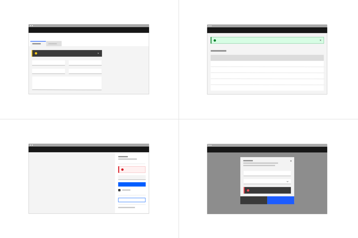 Example of inline notification with action button Example of inline notification with action button